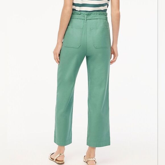 NWT J.Crew Factory Cropped Twill Paper-bag Pant - Picture 4 of 5